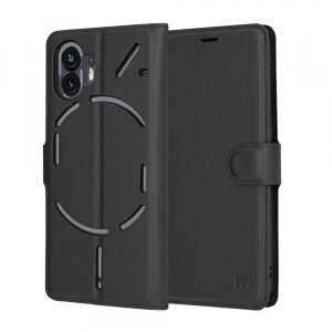 Husa pentru Nothing Phone (2), Techsuit, Leather Folio, Neagra