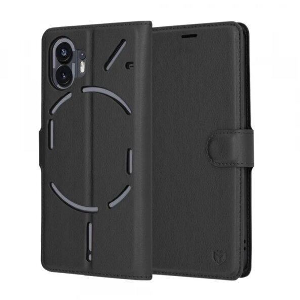 Husa pentru Nothing Phone (2), Techsuit, Leather Folio, Neagra