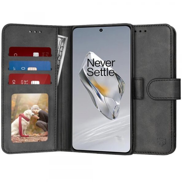 Husa pentru OnePlus 12, Techsuit, Diary Book, Neagra