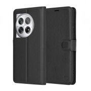 Husa pentru OnePlus 12, Techsuit, Leather Folio, Neagra