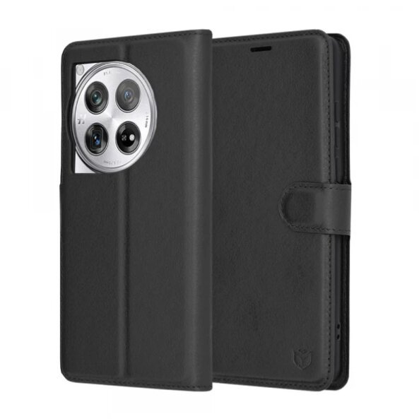 Husa pentru OnePlus 12, Techsuit, Leather Folio, Neagra