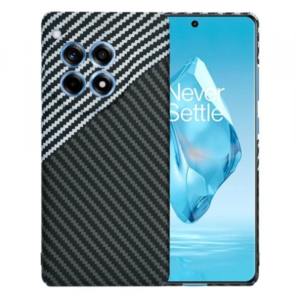 Husa pentru OnePlus 12R, Techsuit, Carbonite FiberShell, Gri