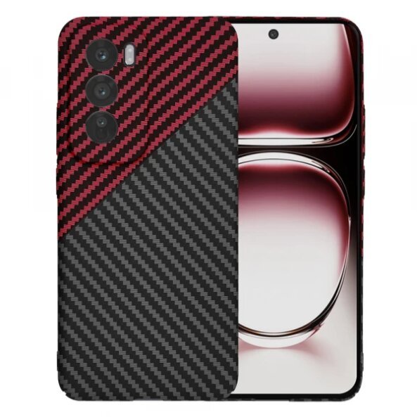 Husa pentru Oppo Reno12 Pro, Techsuit, Carbonite FiberShell Vortex, Rosie