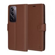 Husa pentru Oppo Reno12 Pro, Techsuit, Leather Folio, Maro