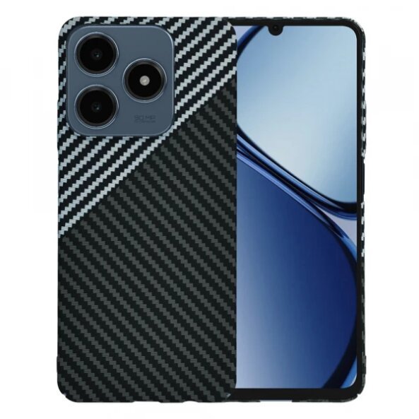 Husa pentru Realme C63 / C61, Techsuit, Carbonite FiberShell, Gri
