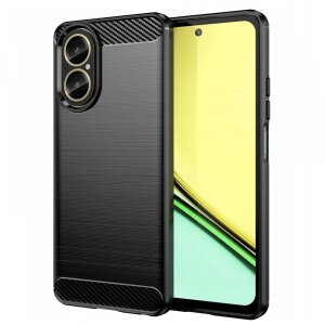 Husa pentru Realme C67 4G, Techsuit, Carbon, Neagra
