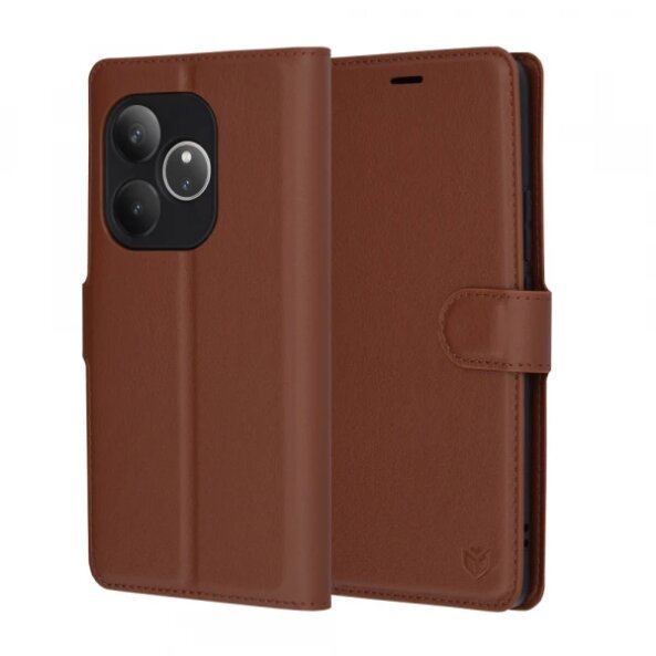 Husa pentru Realme GT 6T / GT 6, Techsuit, Leather Folio, Maro