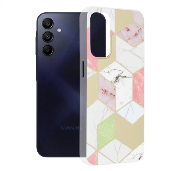 Husa pentru Samsung Galaxy A15 5G A156 / A15 A155, Techsuit, Marble, Mov
