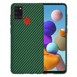 Husa pentru Samsung Galaxy A21s A217, Techsuit, Carbonite FiberShell, Verde