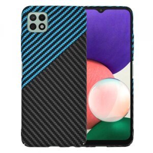 Husa pentru Samsung Galaxy A22 5G A226, Techsuit, Carbonite FiberShell, Bleu