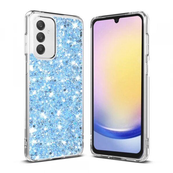 Husa pentru Samsung Galaxy A25 A256, Techsuit, Sparkly Glitter, Bleu