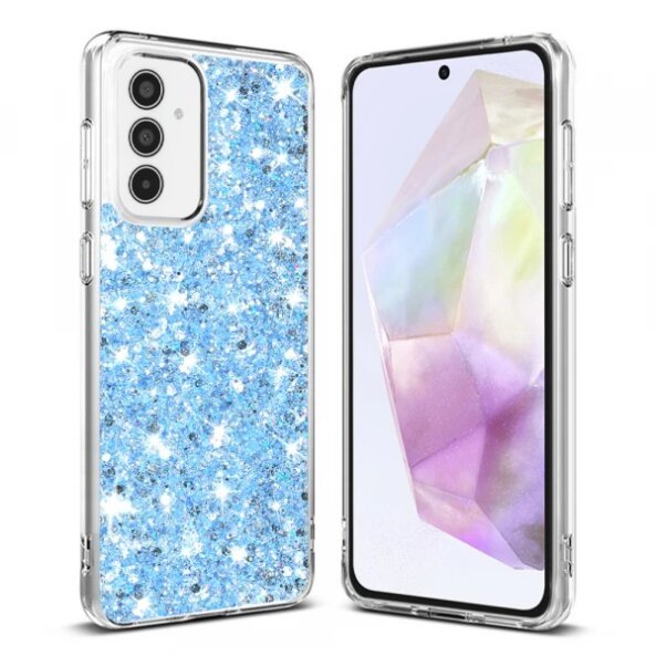 Husa pentru Samsung Galaxy A35 5G A356, Techsuit, Sparkly Glitter, Bleu
