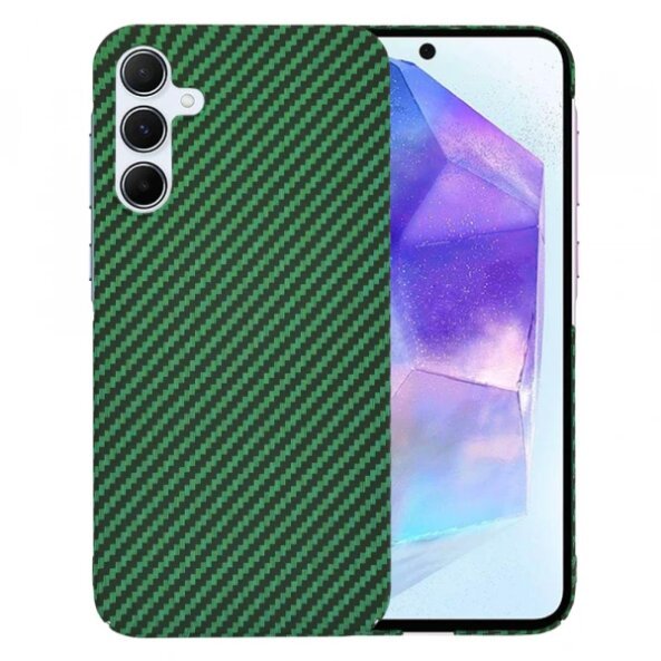Husa pentru Samsung Galaxy A55 5G A556, Techsuit, Carbonite FiberShell, Verde