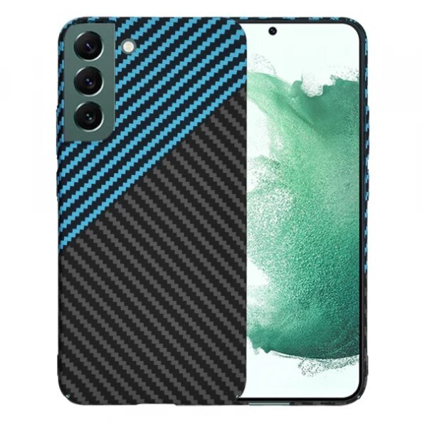 Husa pentru Samsung Galaxy S22+ 5G S906, Techsuit, Carbonite FiberShell, Albastra