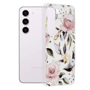 Husa pentru Samsung Galaxy S23 S911, Techsuit, Marble, Alba