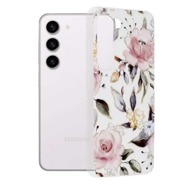 Husa pentru Samsung Galaxy S23 S911, Techsuit, Marble, Alba