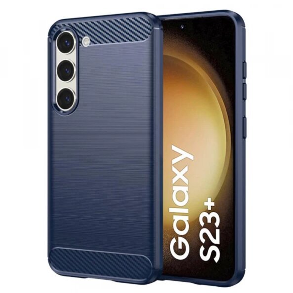 Husa pentru Samsung Galaxy S23+ S916, Techsuit, Carbon, Albastra
