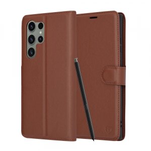 Husa pentru Samsung Galaxy S23 Ultra S918, Techsuit, Leather Folio, Maro