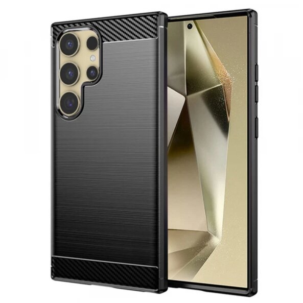 Husa pentru Samsung Galaxy S24 Ultra S928, Techsuit, Carbon, Neagra