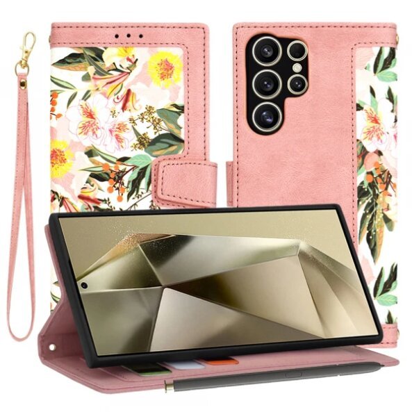 Husa pentru Samsung Galaxy S24 Ultra S928, Techsuit, FlipCraft, Roz