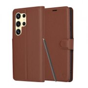 Husa pentru Samsung Galaxy S24 Ultra S928, Techsuit, Leather Folio, Maro