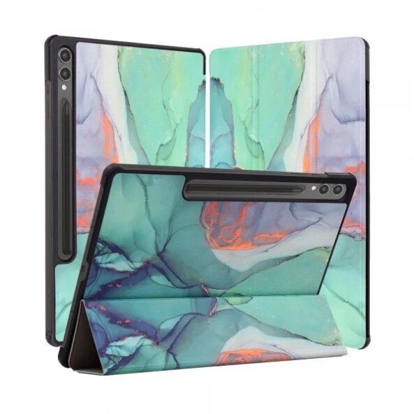 Husa pentru Samsung Galaxy Tab S10+ / Tab S9 FE+ / Tab S9+, Techsuit, FoldPro Green Time, Multicolor
