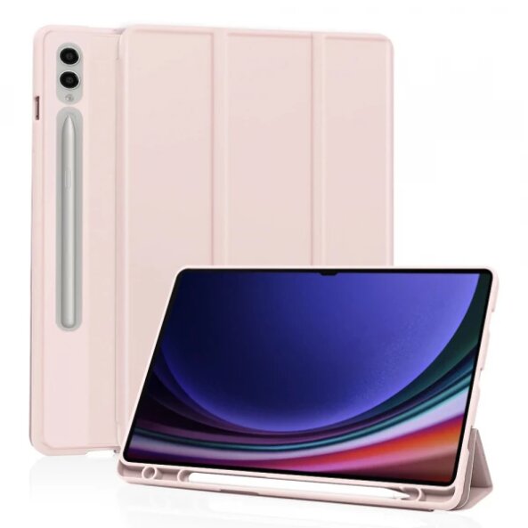 Husa pentru Samsung Galaxy Tab S10 Ultra / Tab S9 Ultra, Techsuit, Flex Trifold, Roz