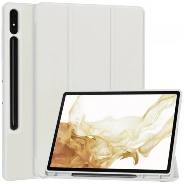 Husa pentru Samsung Galaxy Tab S8+ / Tab S7+, Techsuit, Flex Trifold, Gri