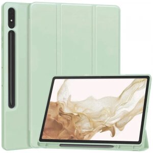 Husa pentru Samsung Galaxy Tab S8+ / Tab S7+, Techsuit, Flex Trifold, Verde Deschis