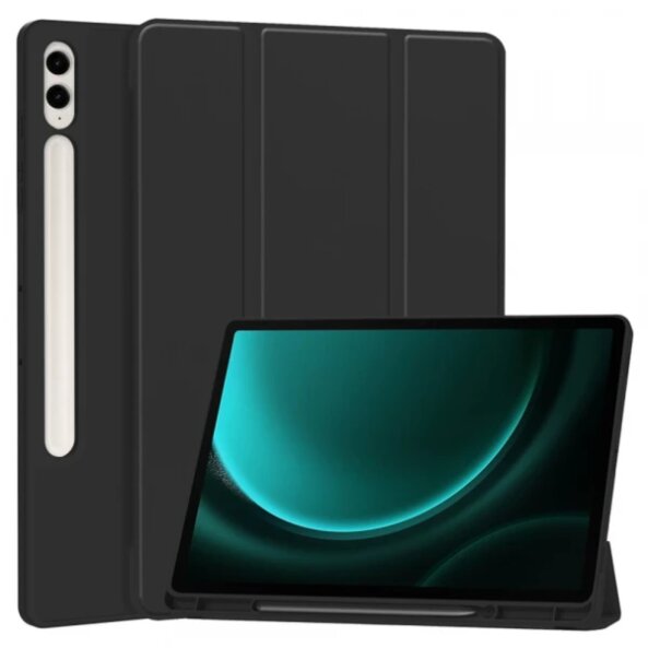 Husa pentru Samsung Galaxy Tab S9 FE+, Techsuit, Flex Trifold, Neagra