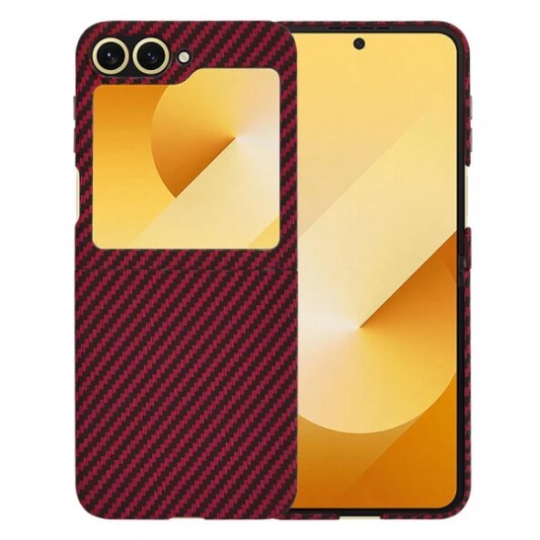 Husa pentru Samsung Galaxy Z Flip6 F741, Techsuit, Carbonite FiberShell, Rosie