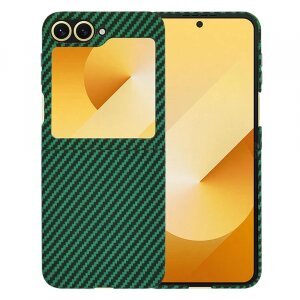 Husa pentru Samsung Galaxy Z Flip6 F741, Techsuit, Carbonite FiberShell, Verde