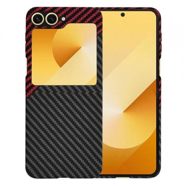 Husa pentru Samsung Galaxy Z Flip6 F741, Techsuit, Carbonite FiberShell Vortex, Rosie