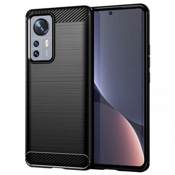 Husa pentru Xiaomi 12 Pro, Techsuit, Carbon, Neagra