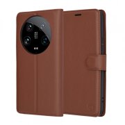 Husa pentru Xiaomi 14 Ultra, Techsuit, Leather Folio, Maro