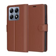 Husa pentru Xiaomi 14T Pro, Techsuit, Leather Folio, Maro