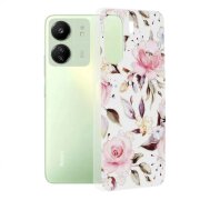 Husa pentru Xiaomi Poco C65 / Redmi 13C, Techsuit, Marble, Alba