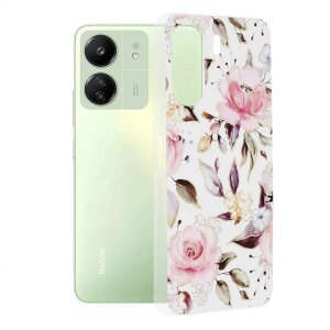 Husa pentru Xiaomi Poco C65 / Redmi 13C, Techsuit, Marble, Alba