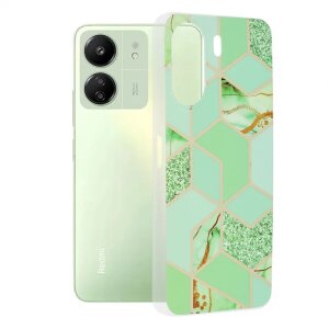 Husa pentru Xiaomi Poco C65 / Redmi 13C, Techsuit, Marble, Verde