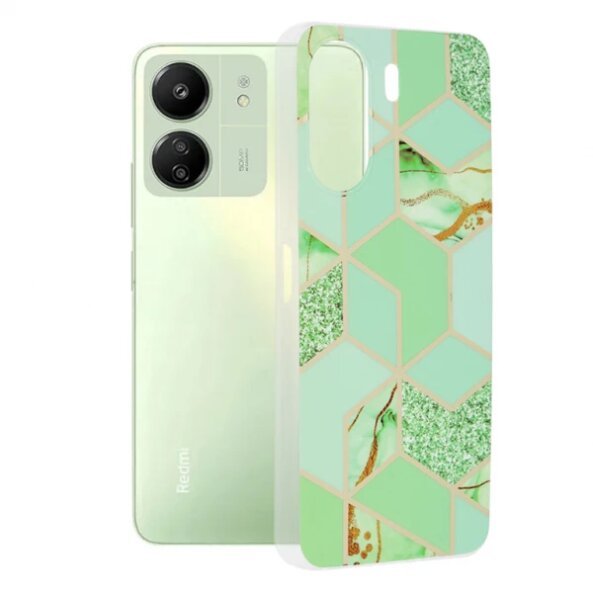 Husa pentru Xiaomi Poco C65 / Redmi 13C, Techsuit, Marble, Verde
