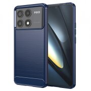 Husa pentru Xiaomi Poco F6 Pro, Techsuit, Carbon, Albastra