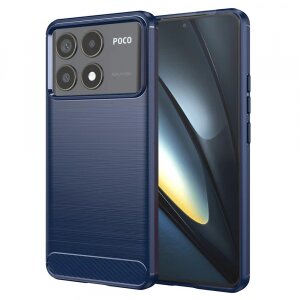 Husa pentru Xiaomi Poco F6 Pro, Techsuit, Carbon, Albastra