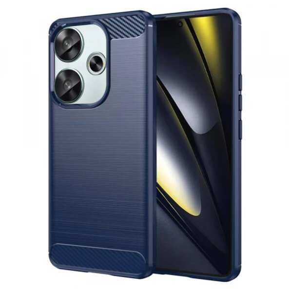 Husa pentru Xiaomi Poco F6, Techsuit, Carbon, Albastra