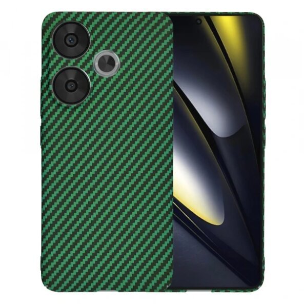 Husa pentru Xiaomi Poco F6, Techsuit, Carbonite FiberShell, Verde