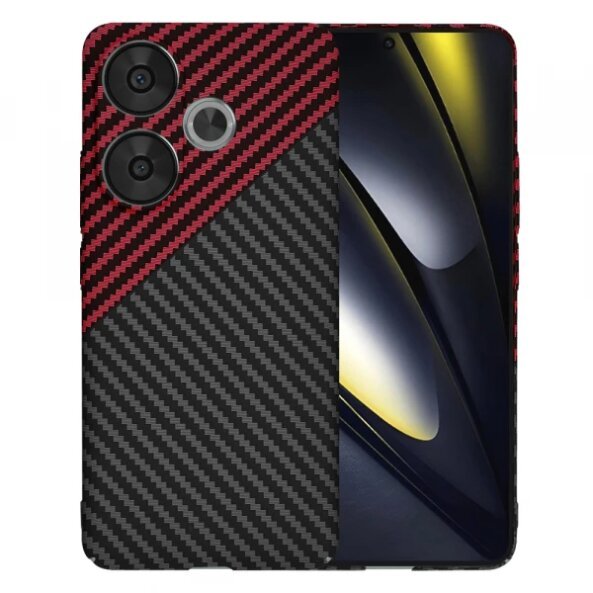 Husa pentru Xiaomi Poco F6, Techsuit, Carbonite FiberShell Vortex, Rosie