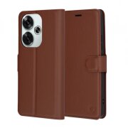 Husa pentru Xiaomi Poco F6, Techsuit, Leather Folio, Maro