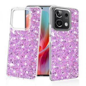 Husa pentru Xiaomi Poco X6 / Note 13 Pro 5G, Techsuit, Sparkly Glitter, Magenta