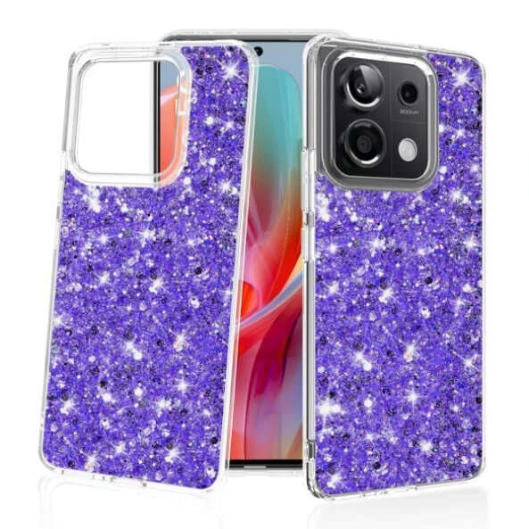 Husa pentru Xiaomi Poco X6 / Note 13 Pro 5G, Techsuit, Sparkly Glitter, Mov