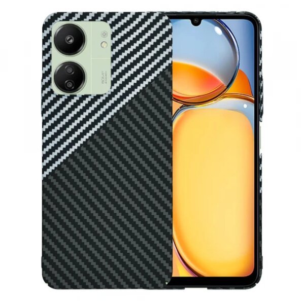 Husa pentru Xiaomi Redmi 13C 5G / 13C / Poco C65, Techsuit, Carbonite FiberShell, Gri