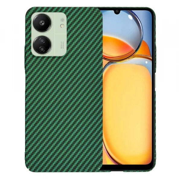 Husa pentru Xiaomi Redmi 13C 5G / 13C / Poco C65, Techsuit, Carbonite FiberShell, Verde
